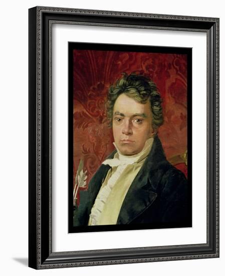 Portrait of Ludwig Van Beethoven (1770-1827)-null-Framed Giclee Print