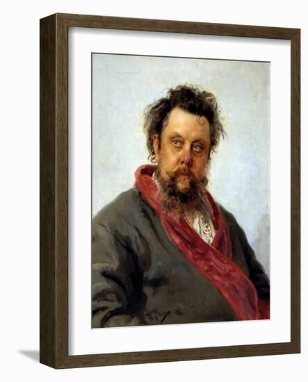 Portrait of M. P. Musorgsky-Ilya Repin-Framed Giclee Print