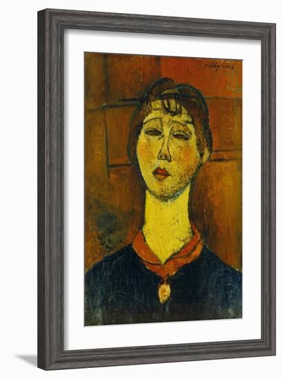 Portrait of Madame Blanche Dorivale-Amadeo Modigliani-Framed Giclee Print