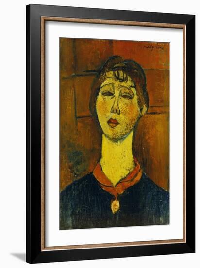 Portrait of Madame Blanche Dorivale-Amadeo Modigliani-Framed Giclee Print