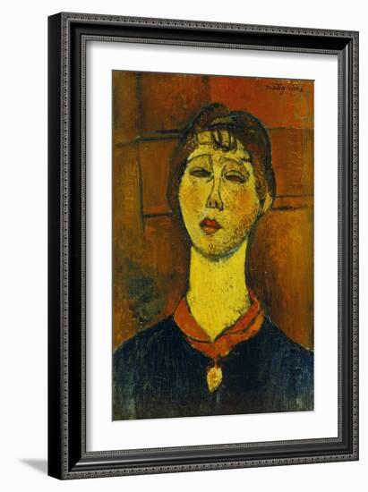 Portrait of Madame Blanche Dorivale-Amadeo Modigliani-Framed Giclee Print