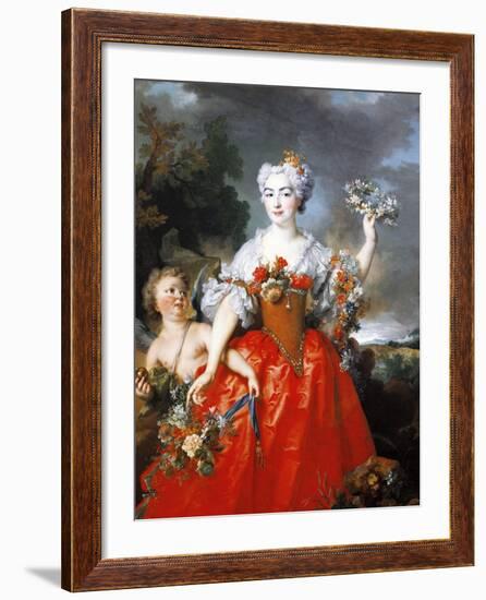 Portrait of Madame De Gueidan as Flora, 1730-Nicolas de Largilliere-Framed Giclee Print