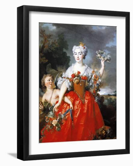 Portrait of Madame De Gueidan as Flora, 1730-Nicolas de Largilliere-Framed Giclee Print