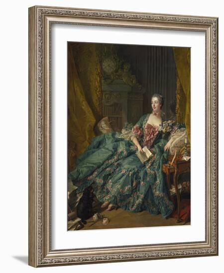 Portrait of Madame De Pompadour, 1756-Francois Boucher-Framed Giclee Print