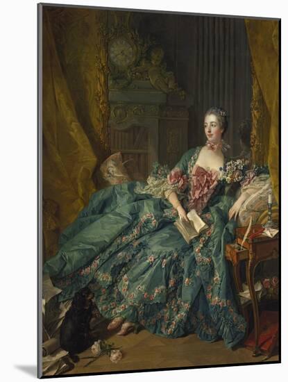 Portrait of Madame De Pompadour, 1756-Francois Boucher-Mounted Giclee Print