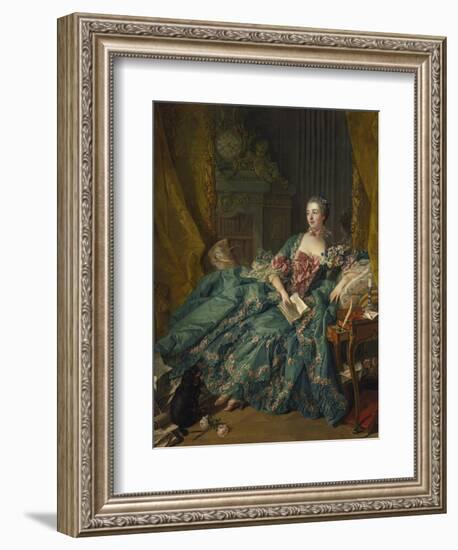 Portrait of Madame De Pompadour, 1756-Francois Boucher-Framed Giclee Print