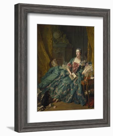 Portrait of Madame De Pompadour, 1756-Francois Boucher-Framed Giclee Print