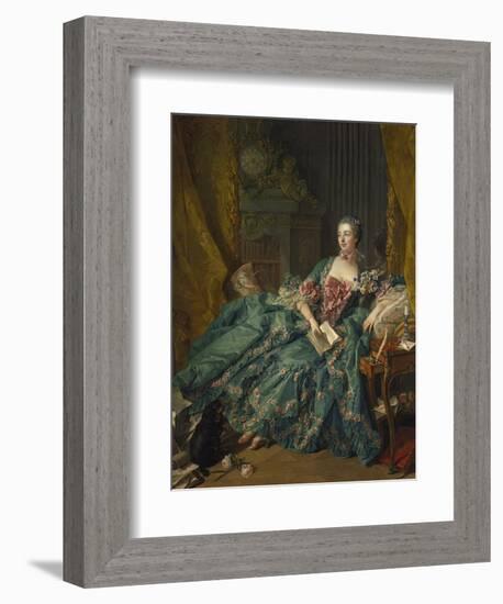 Portrait of Madame De Pompadour, 1756-Francois Boucher-Framed Giclee Print