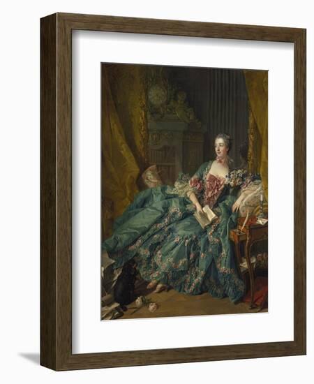 Portrait of Madame De Pompadour, 1756-Francois Boucher-Framed Giclee Print