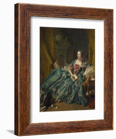 Portrait of Madame De Pompadour, 1756-Francois Boucher-Framed Giclee Print