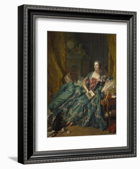 Portrait of Madame De Pompadour, 1756-Francois Boucher-Framed Giclee Print