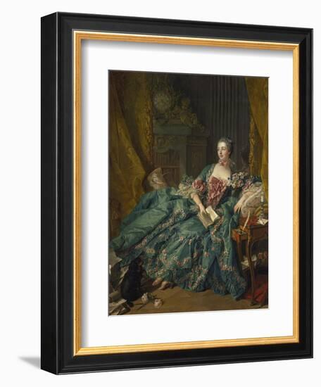 Portrait of Madame De Pompadour, 1756-Francois Boucher-Framed Giclee Print