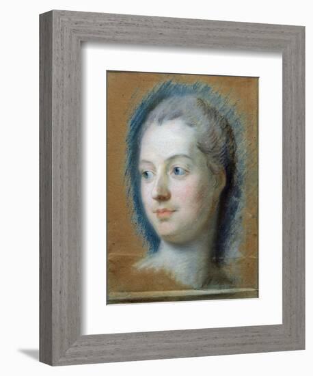 Portrait of Madame de Pompadour-Maurice Quentin de La Tour-Framed Giclee Print