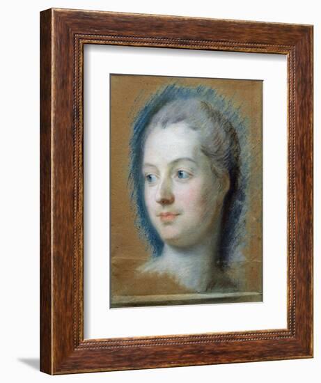 Portrait of Madame de Pompadour-Maurice Quentin de La Tour-Framed Giclee Print