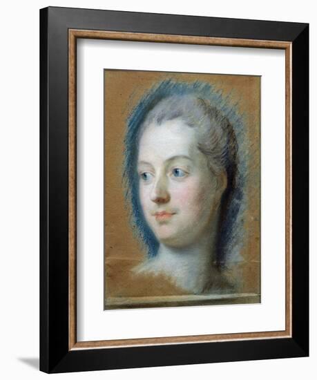 Portrait of Madame de Pompadour-Maurice Quentin de La Tour-Framed Giclee Print