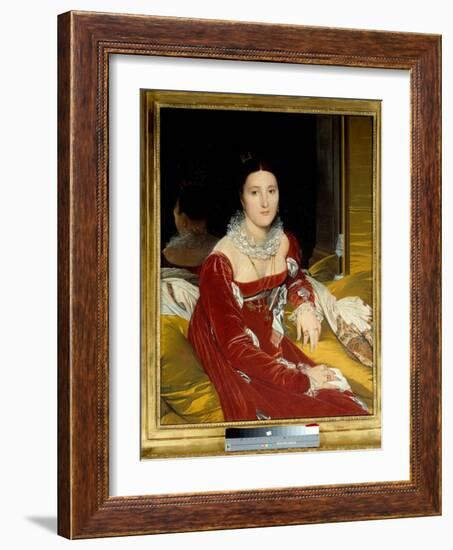 Portrait of Madame De Senonnes (Nee Marie Marcoz, 1787-1829). Painting by Jean Auguste Dominique In-Jean Auguste Dominique Ingres-Framed Giclee Print