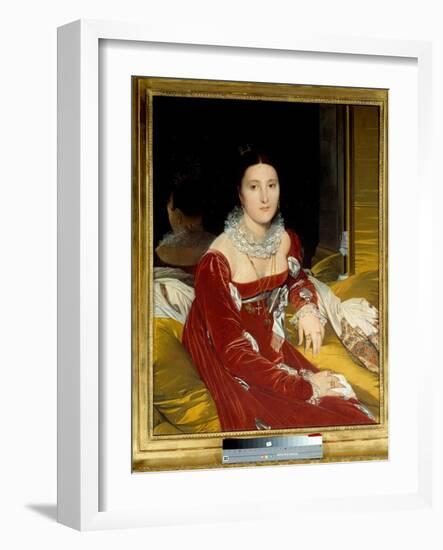 Portrait of Madame De Senonnes (Nee Marie Marcoz, 1787-1829). Painting by Jean Auguste Dominique In-Jean Auguste Dominique Ingres-Framed Giclee Print