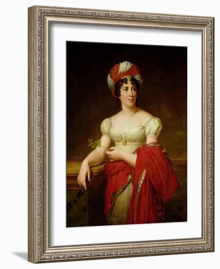 Portrait of Madame De Stael (1766-1817)-Anne-Louis Girodet de Roussy-Trioson-Framed Giclee Print