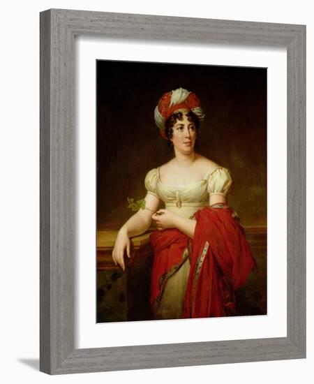 Portrait of Madame De Stael (1766-1817)-Anne-Louis Girodet de Roussy-Trioson-Framed Giclee Print