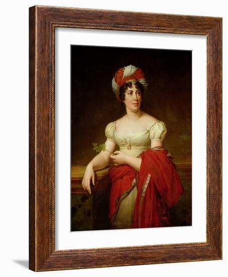 Portrait of Madame De Stael (1766-1817)-Anne-Louis Girodet de Roussy-Trioson-Framed Giclee Print