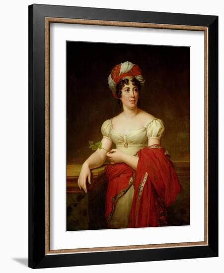 Portrait of Madame De Stael (1766-1817)-Anne-Louis Girodet de Roussy-Trioson-Framed Giclee Print