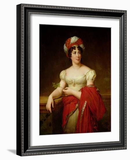 Portrait of Madame De Stael (1766-1817)-Anne-Louis Girodet de Roussy-Trioson-Framed Giclee Print