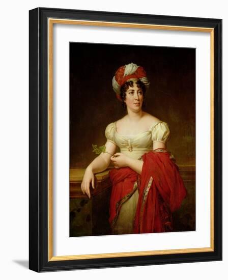 Portrait of Madame De Stael (1766-1817)-Anne-Louis Girodet de Roussy-Trioson-Framed Giclee Print