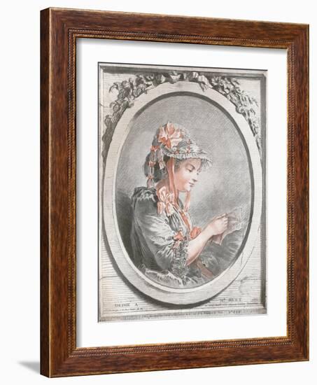 Portrait of Madame Huet, C1773-Gilles Demarteau-Framed Giclee Print