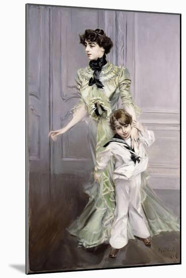 Portrait of Madame Hugo, and Her Son, 1924-Giovanni Boldini-Mounted Giclee Print