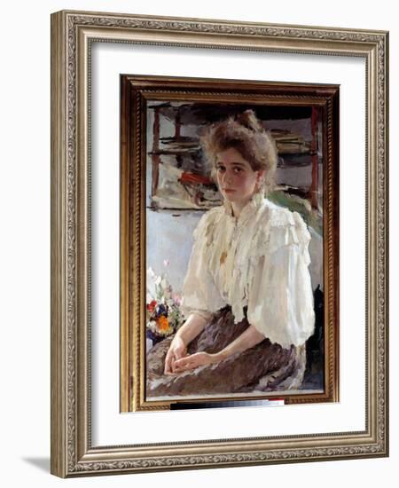 Portrait of Madame Lwoff (1864-1955), Nee Maria Yakovlena Simonovich, Cousin of the Artist, 1895 (O-Valentin Aleksandrovich Serov-Framed Giclee Print