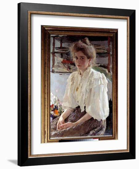 Portrait of Madame Lwoff (1864-1955), Nee Maria Yakovlena Simonovich, Cousin of the Artist, 1895 (O-Valentin Aleksandrovich Serov-Framed Giclee Print