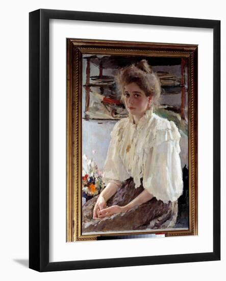 Portrait of Madame Lwoff (1864-1955), Nee Maria Yakovlena Simonovich, Cousin of the Artist, 1895 (O-Valentin Aleksandrovich Serov-Framed Giclee Print