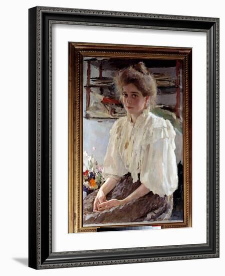 Portrait of Madame Lwoff (1864-1955), Nee Maria Yakovlena Simonovich, Cousin of the Artist, 1895 (O-Valentin Aleksandrovich Serov-Framed Giclee Print