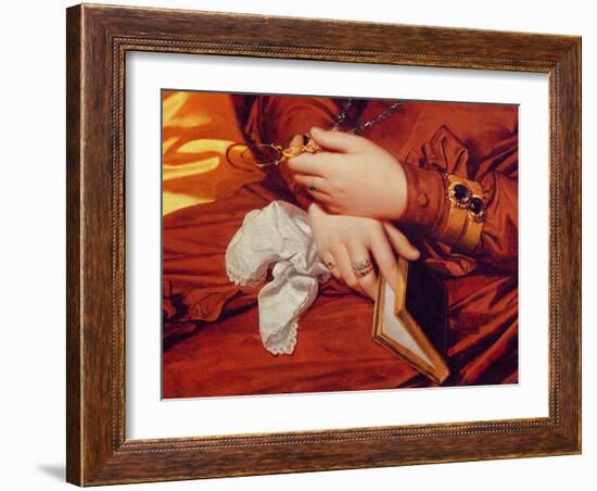 Portrait of Madame Marcotte, Detail of Her Hands, 1826 (Detail)-Jean-Auguste-Dominique Ingres-Framed Giclee Print