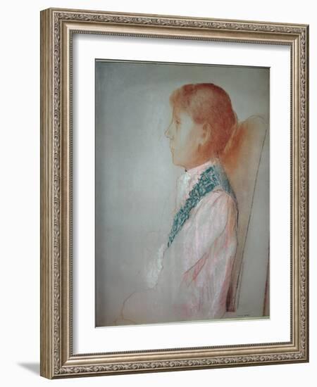 Portrait of Madame Odilon Redon - Pastel, 1905-Odilon Redon-Framed Giclee Print