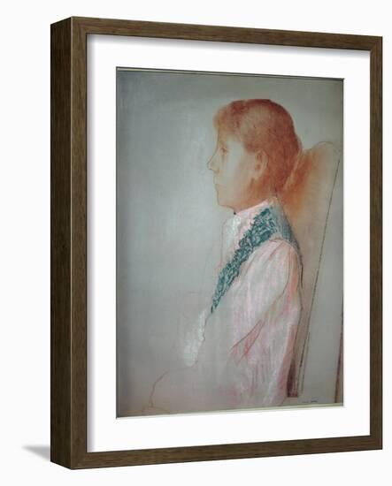 Portrait of Madame Odilon Redon - Pastel, 1905-Odilon Redon-Framed Giclee Print