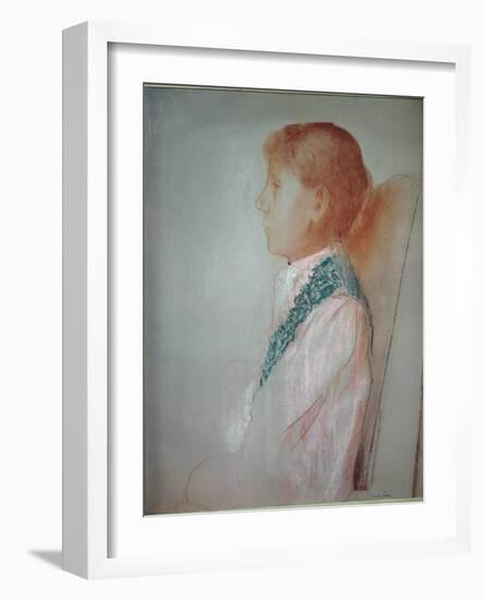 Portrait of Madame Odilon Redon - Pastel, 1905-Odilon Redon-Framed Giclee Print