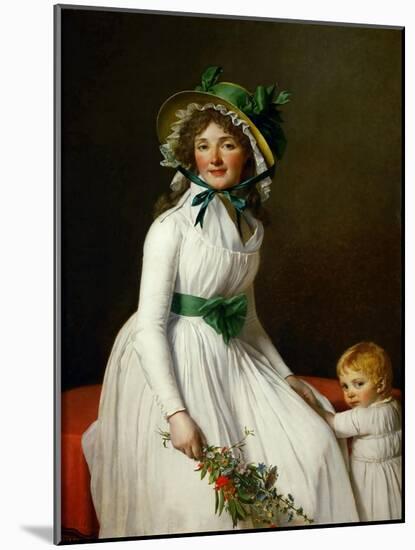Portrait of Madame Pierre Seriziat and Her Son, Emile-Jacques Louis David-Mounted Giclee Print