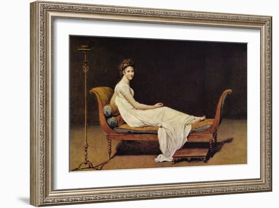 Portrait of Madame R?mier-Jacques-Louis David-Framed Art Print