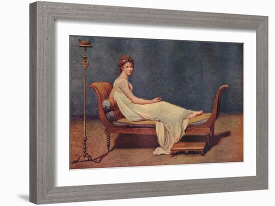 Portrait of Madame Recamier, 1800, (1911)-Jacques-Louis David-Framed Giclee Print