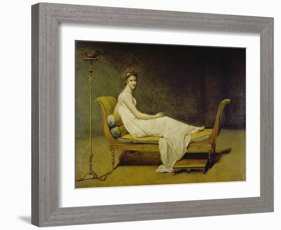 Portrait of Madame Récamier, 1800-Jacques-Louis David-Framed Giclee Print