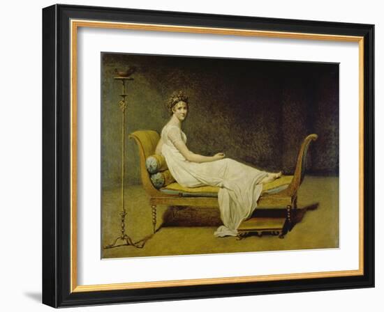 Portrait of Madame Récamier, 1800-Jacques-Louis David-Framed Giclee Print