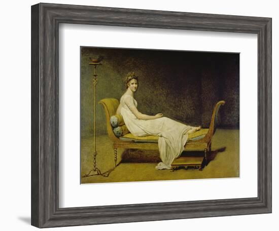 Portrait of Madame Récamier, 1800-Jacques-Louis David-Framed Giclee Print