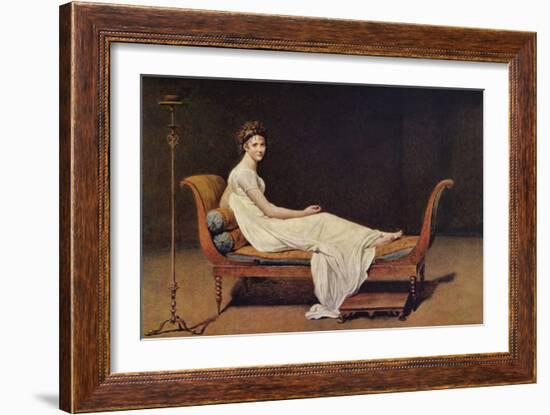 Portrait of Madame Récamier-Jacques-Louis David-Framed Art Print