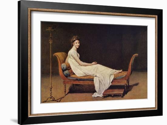 Portrait of Madame Récamier-Jacques-Louis David-Framed Art Print