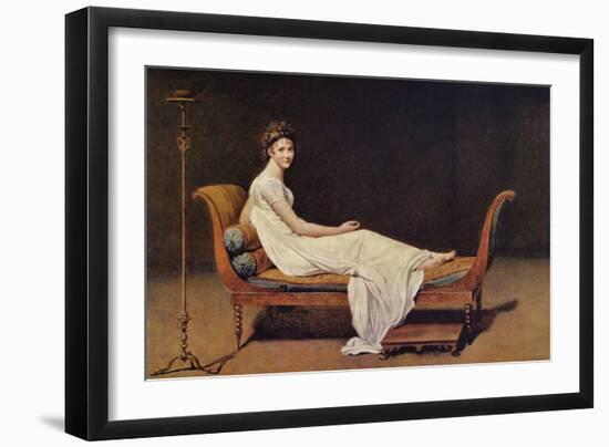 Portrait of Madame Récamier-Jacques-Louis David-Framed Art Print