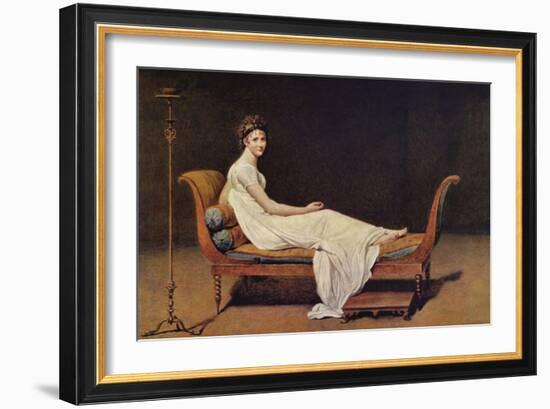 Portrait of Madame Récamier-Jacques-Louis David-Framed Art Print