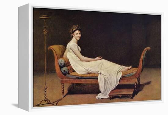 Portrait of Madame Récamier-Jacques-Louis David-Framed Stretched Canvas