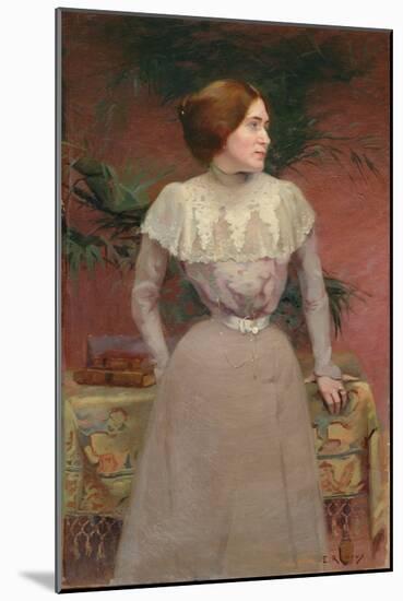Portrait of Madame Renoux (Oil on Canvas)-Jules Ernest Renoux-Mounted Giclee Print