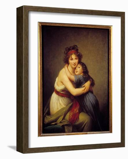 Portrait of Madame Vigee Lebrun and Her Daughter Jeanne-Lucie-Louise (1780-1819), 1789 (Oil on Canv-Elisabeth Louise Vigee-LeBrun-Framed Giclee Print